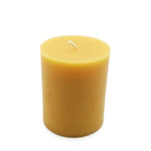 Pure Beeswax Plain Pillar Candle Natural Gold Color 4 inches tall