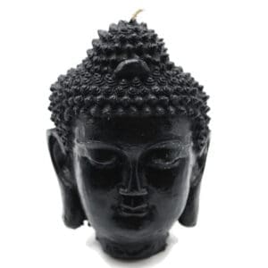 Beeswax Candle BIG Buddha Head Sadhana Meditation Contemplation Altar Candle in BLACK