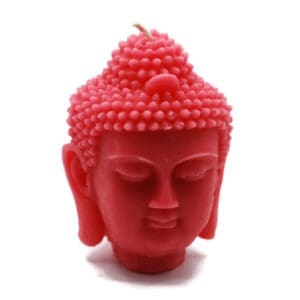 Beeswax Candle BIG Buddha Head Sadhana Meditation Contemplation Altar Candle in PINK