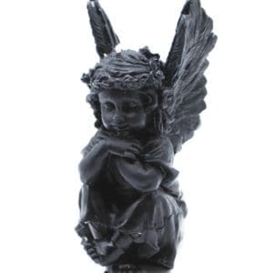 Beeswax Candle Sitting Angel Cupid Fairy Candle in BLACK