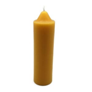 Beeswax Candle Chunky Taper Candle Natural Gold Color