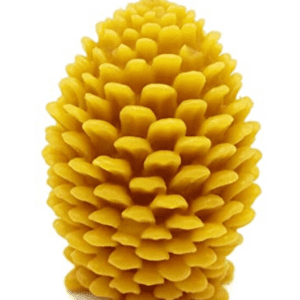 Beeswax Candle Jumbo Pine Cone Shaped Candle Natural Gold Color