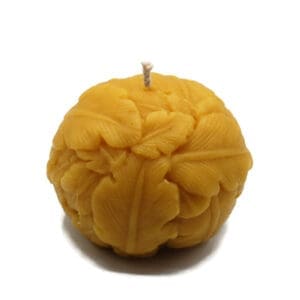Beeswax Candle Spherical Primitive Carved leaf Ball Candle