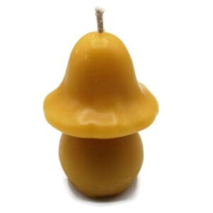 Mushroom Candle Pointed Top in Pure Beeswax