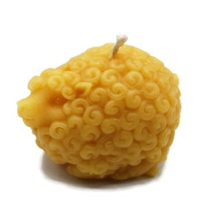 Beeswax Candle Curly Wooly Sheep Ewe Shaped