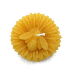 Pure Beeswax Sunflower with Bee Floater Candle White or Natural