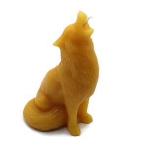 Beeswax Candle Shaped Howling Wolf Totem Candle