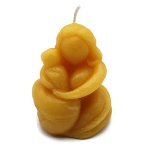 Beeswax Candle Shaped Mama Mother and Child Candle