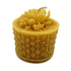Pure Beeswax Rose Basketweave Shaped Candle
