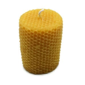 Beeswax Candle Small Honeycomb-Look Pillar