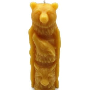 Beeswax Candle Totem Wolf / Bear / Lynx Pillar Shaped Candle