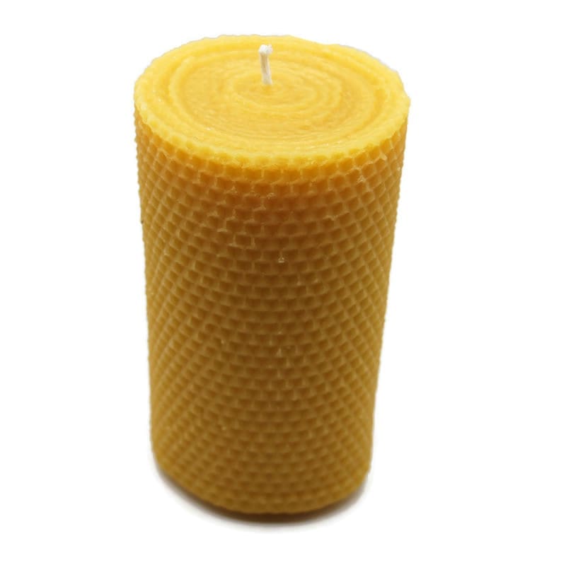 Beeswax Candle Large Rolled-Look Pillar