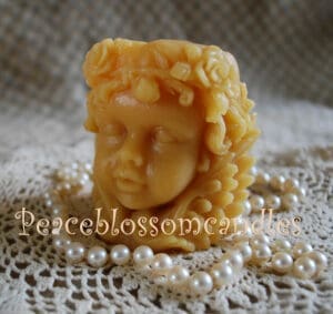 Beeswax Angel Head Holder