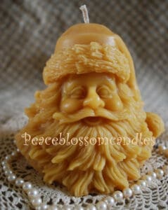 Beeswax Santa Head Candle