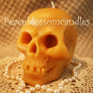 Beeswax Candle Skull Shaped Smooth Finish