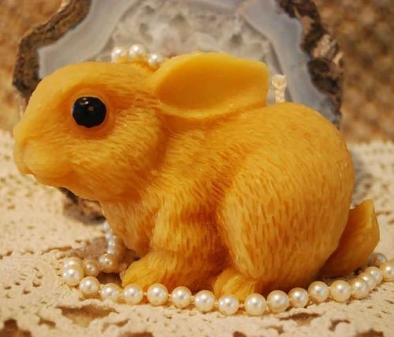 Pure Beeswax BIG Bunny Rabbit Candle