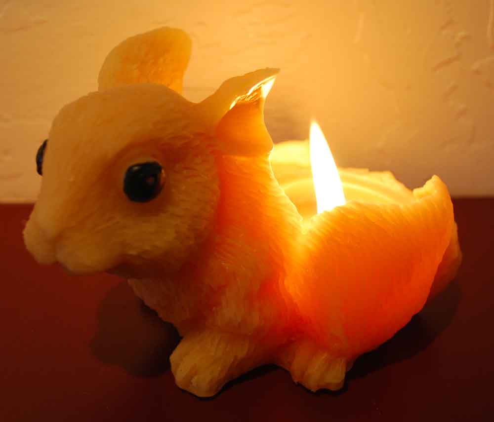 Pure Beeswax BIG Bunny Rabbit Candle - Image 2