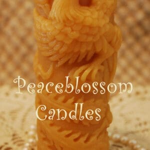 Pure Beeswax Phoenix or Bird of Paradise Pillar Candle