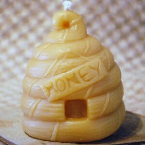 Pure Beeswax Honey Bee Skep Candle "Cogan"