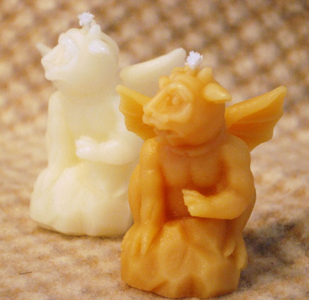 Pure Beeswax Gargoyle Shaped Candle - Image 3