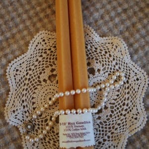 Beeswax Tapers 12 inches tall Hexagon Shaped Base Set of 2