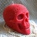Beeswax Candle BIG Skull Shaped Candle in Red