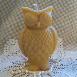 Beeswax Candle Large Stylized Owl Shaped Candle