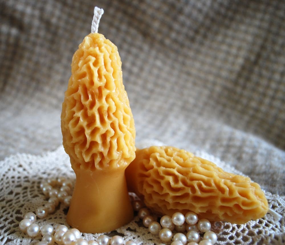 Beeswax Morel Mushroom Candles
