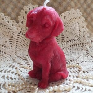 Beeswax Candle Adorable Pure Beeswax Red Lab Dog Puppy Shaped Candle