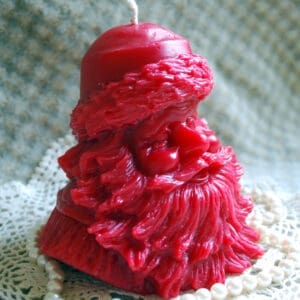 Beeswax Red Santa Head Candle