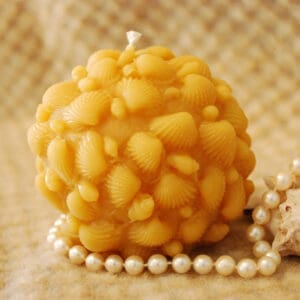Pure Beeswax Shell Covered Ball Candle