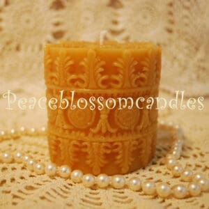 Pure Beeswax Snowflake Pillar