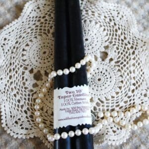 Pure Beeswax Tapers 10 inches tall in BLACK set 2