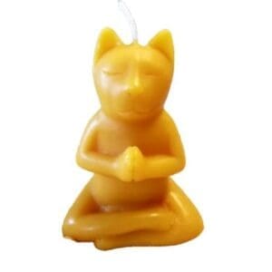 Beeswax Candle Meditating "Zen" Sitting Cat Candle in Pure Beeswax