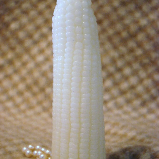 White Beeswax Corn Candle